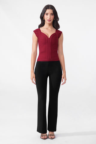 Karlie - Bandage Top  in Cherry Maroon