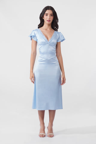 Elizabeth - Satin Lace Midi Dress