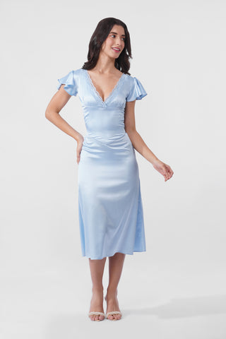 Elizabeth - Satin Lace Midi Dress