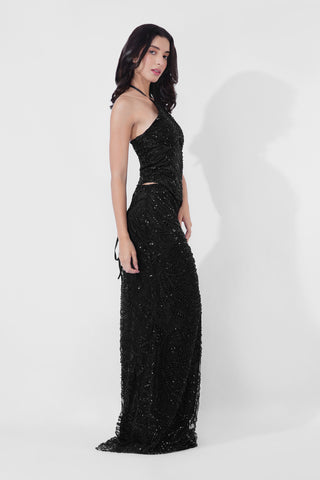 Desiree - Black Embellished Sequin Corset