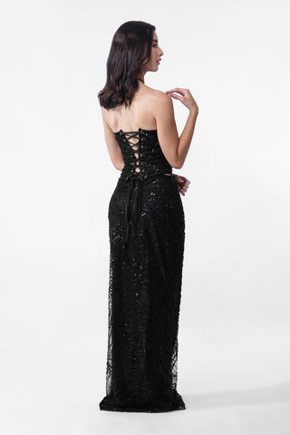 Desiree - Black Embellished Sequin Corset
